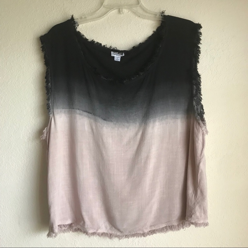 Splendid Dip Dye Crosshatch Tank